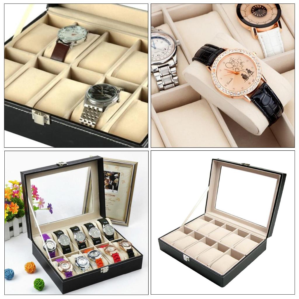 Jewelry Organizer Watches - Glass Top Wooden Watch and Jewelry