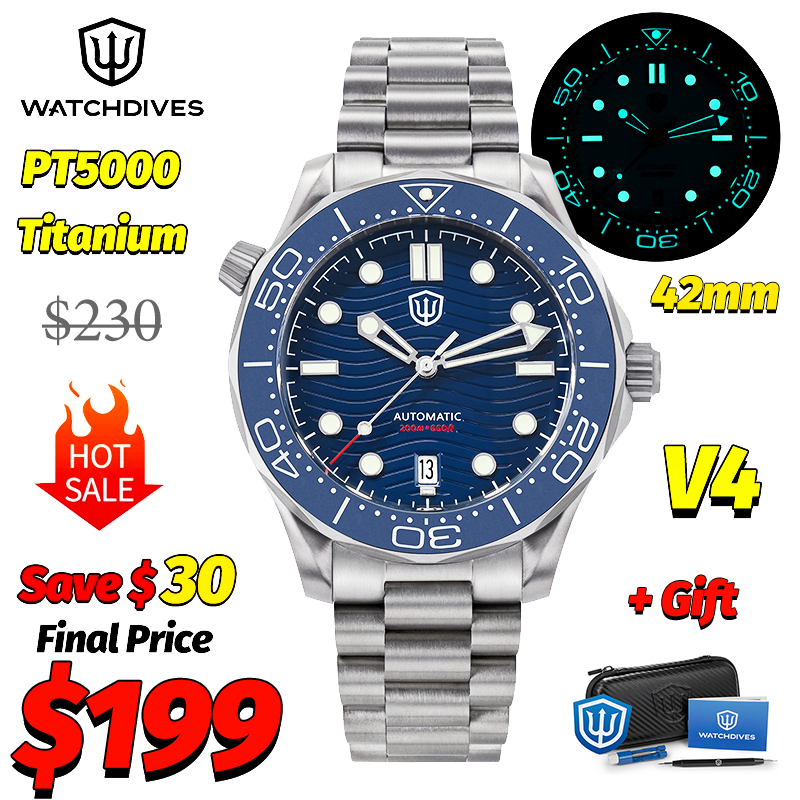 Mens Mechanical Watch - Watchdives WD007 V4 007 NTTD Mechanical