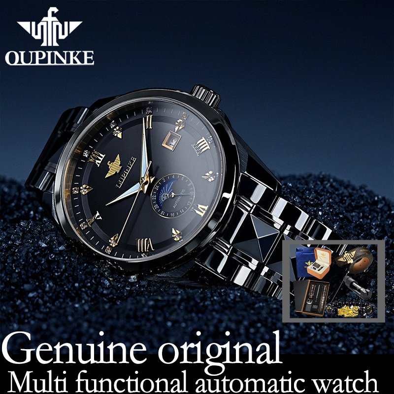Mens Mechanical Watch - OUPINKE 3265 man watch moon phase