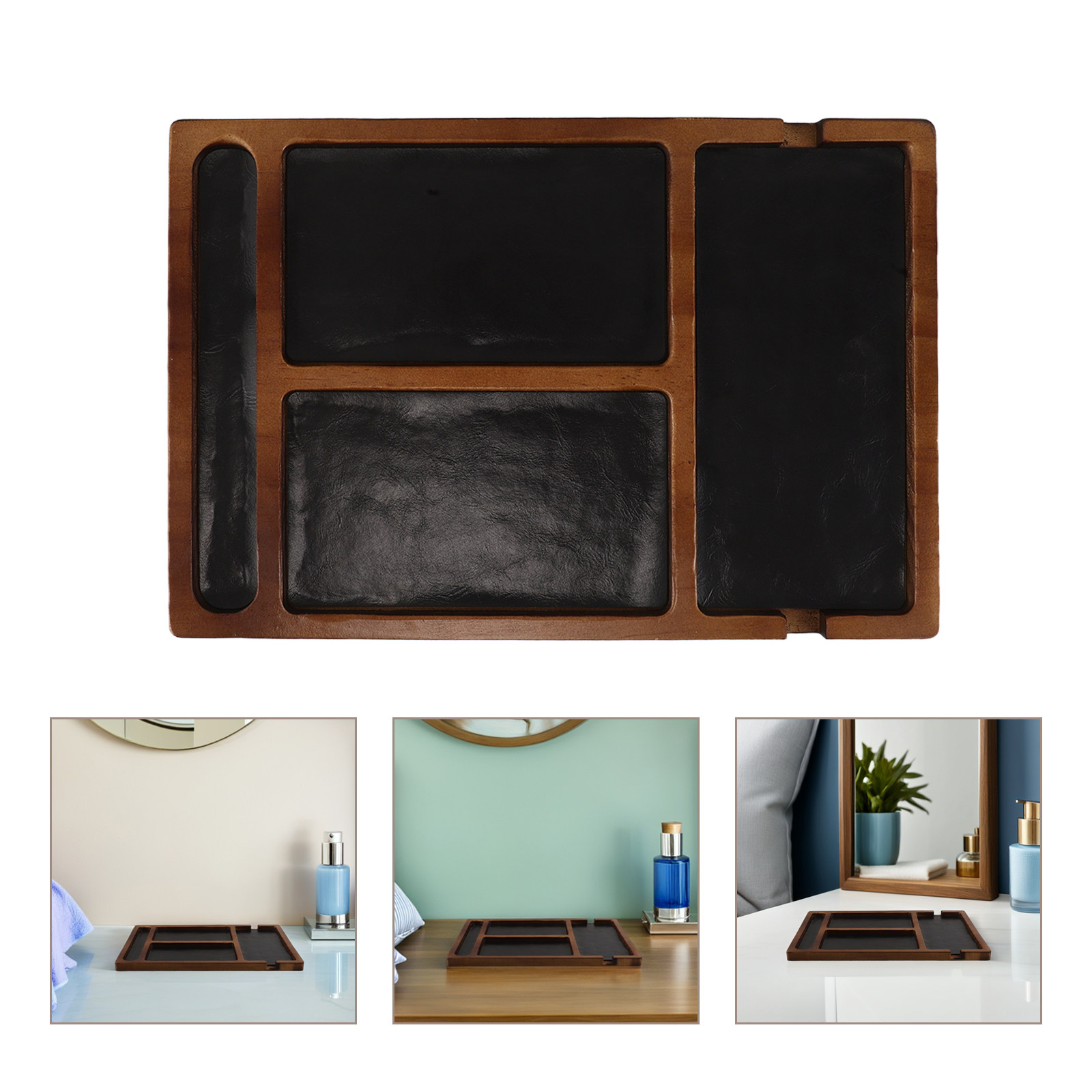 Jewelry Organizer Watches - Solid Wood Divided Jewelry Organizer Tray