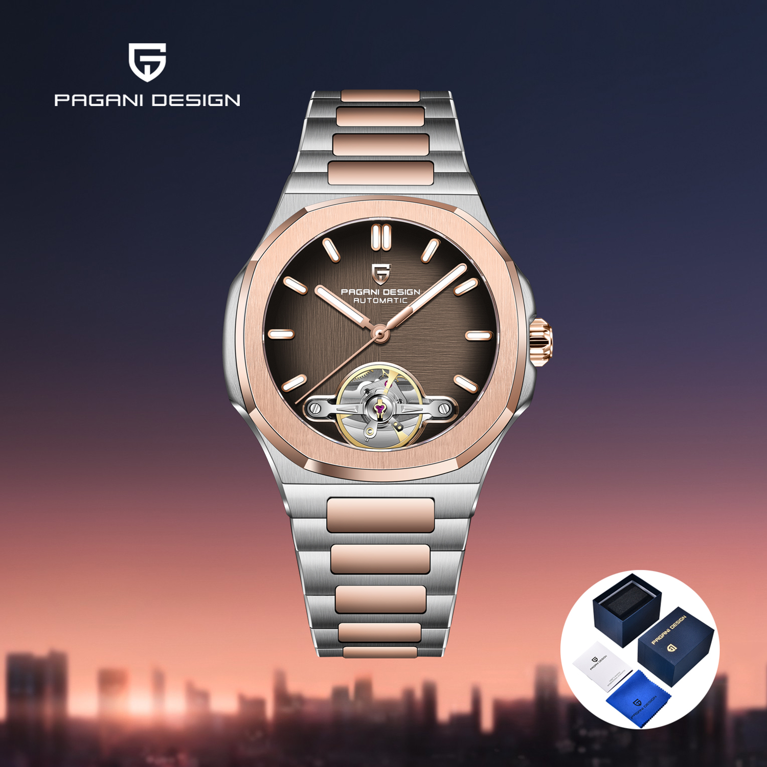 Mens Mechanical Watch - PAGANI DESIGN Tourbillon Men's Watches Top