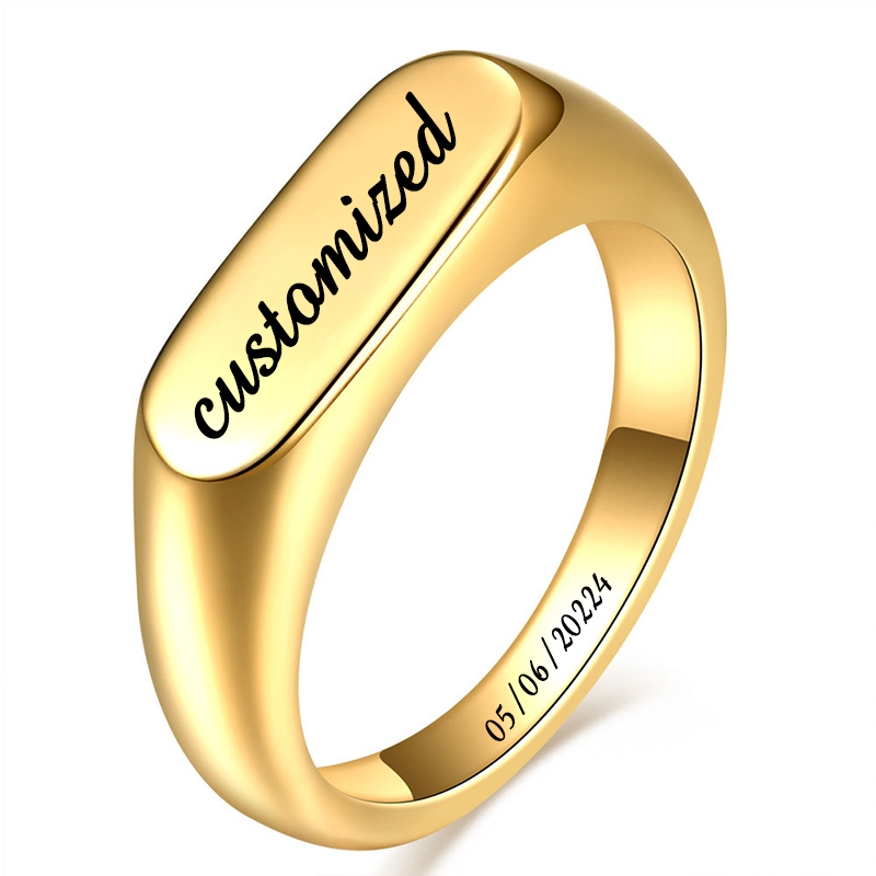 Customizable Stainless Steel S – обзор и цена Mens Signet Ring