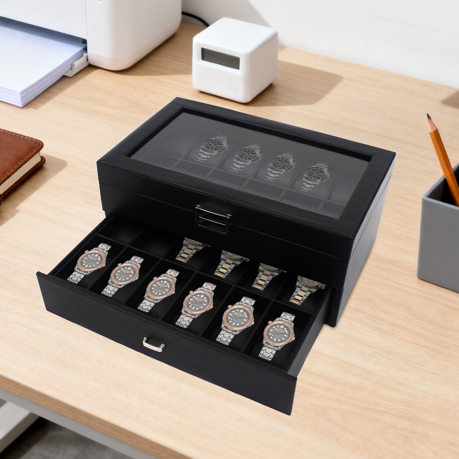 24 Slot Watch Storage Box Disp – обзор и цена Jewelry Organizer Watches