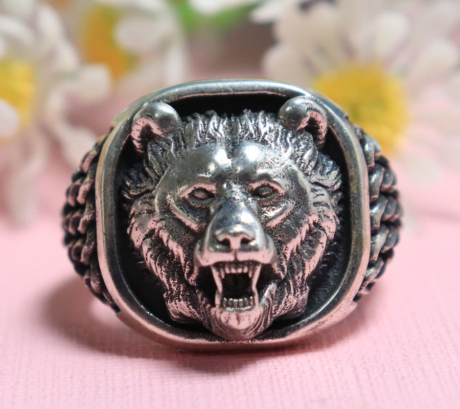 22g Viking Bear Head Nordic Or – обзор и цена Mens Signet Ring
