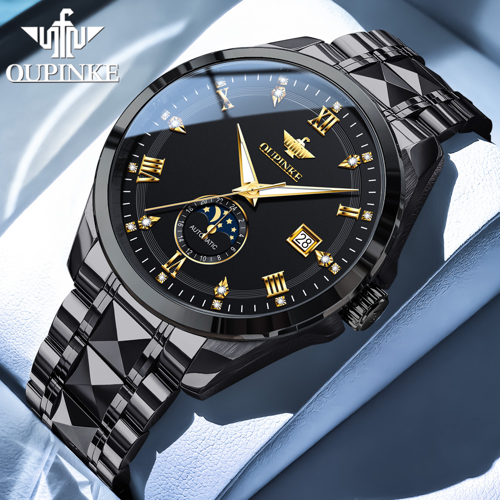 OUPINKE 3265 man watch moon ph – обзор и цена Mens Mechanical Watch