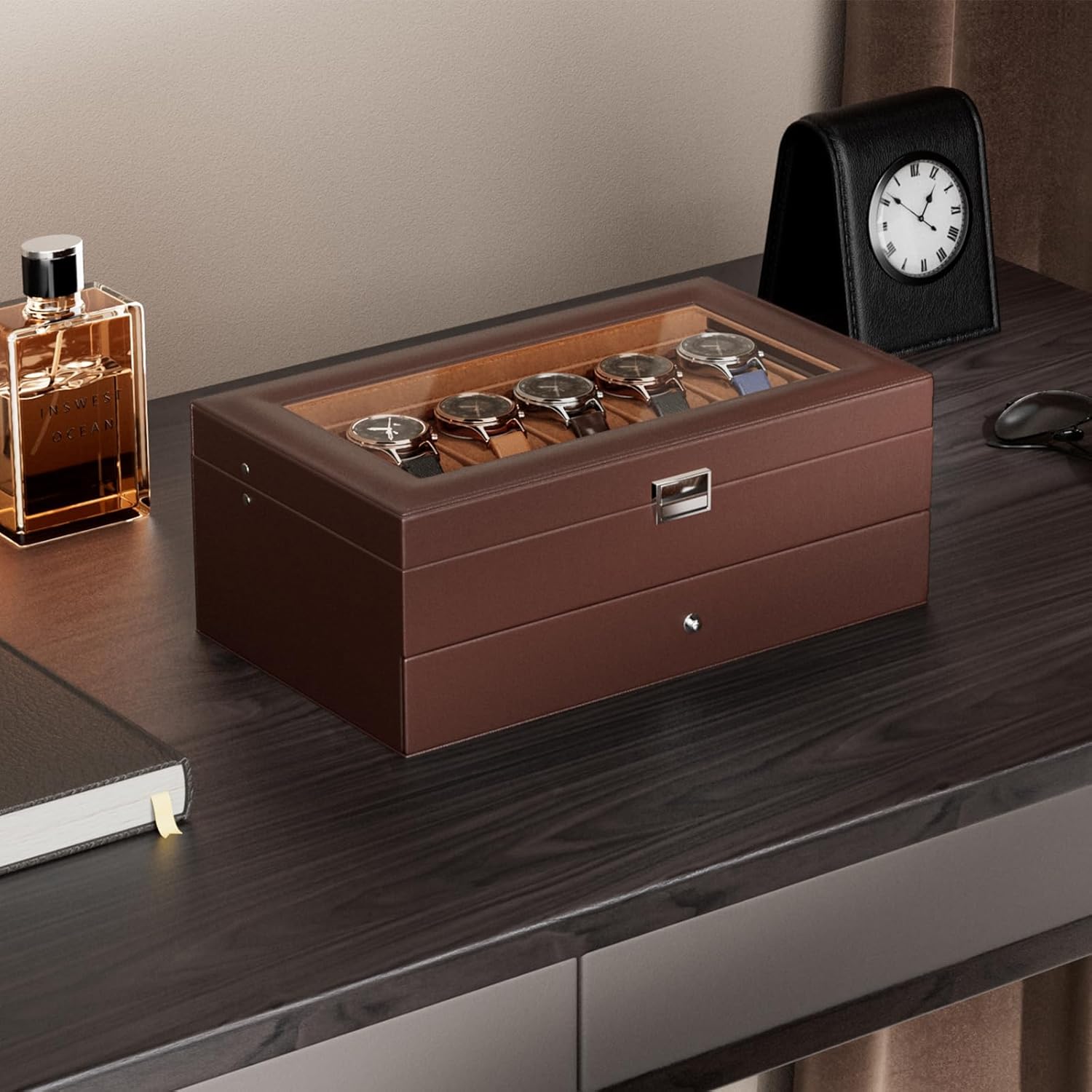12 Slot Watch Box with Drawer, – обзор и цена Jewelry Watches For Men