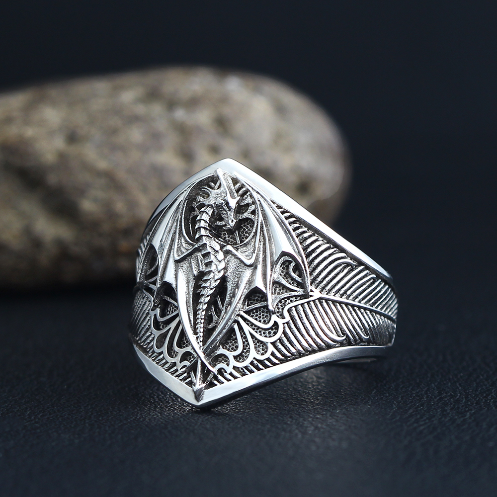 Flying Dragon Signet Vinking D – обзор и цена Mens Signet Ring