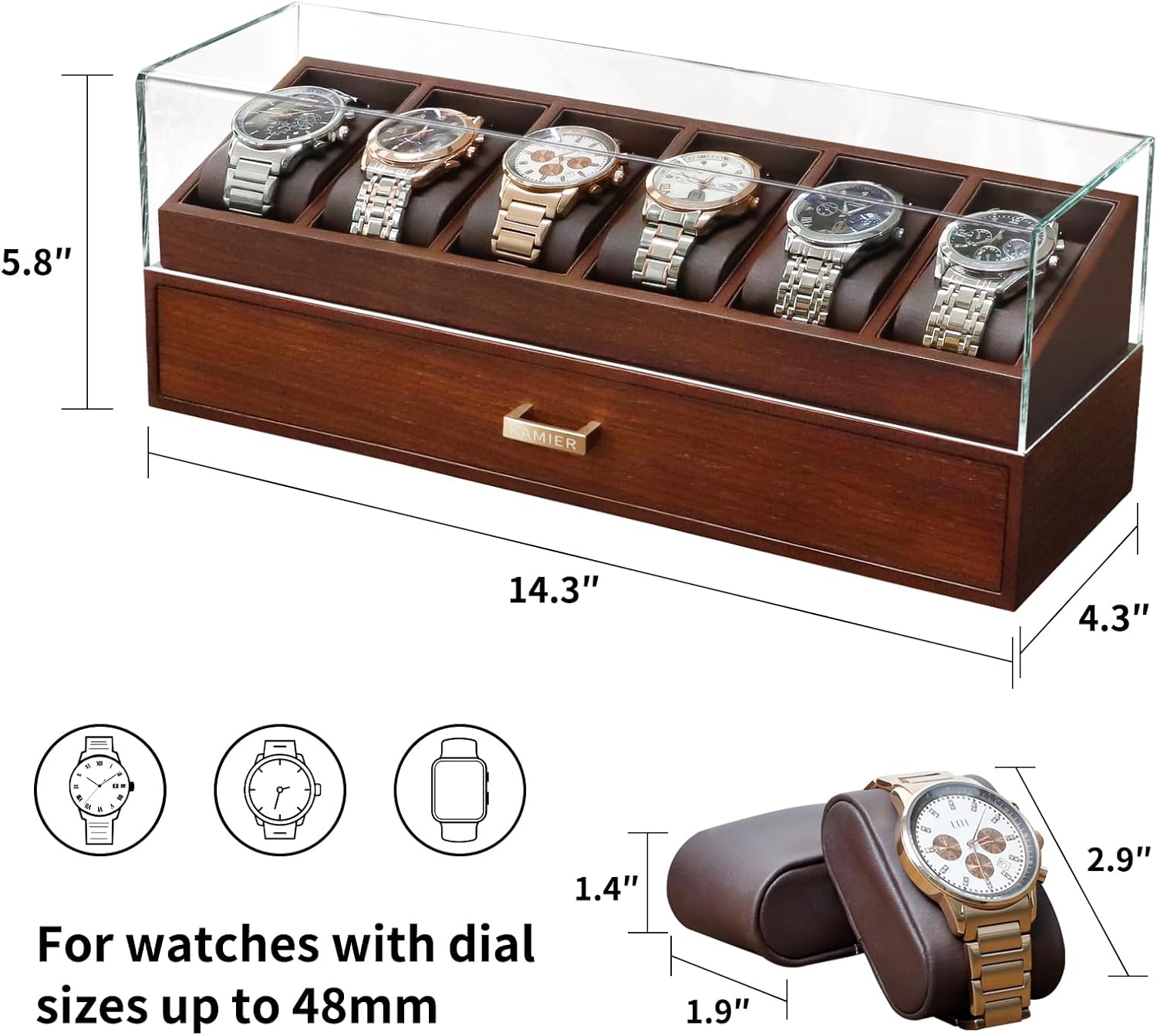 Wooden Watch Box with 6 Slots  – обзор и цена Jewelry Watches For Men
