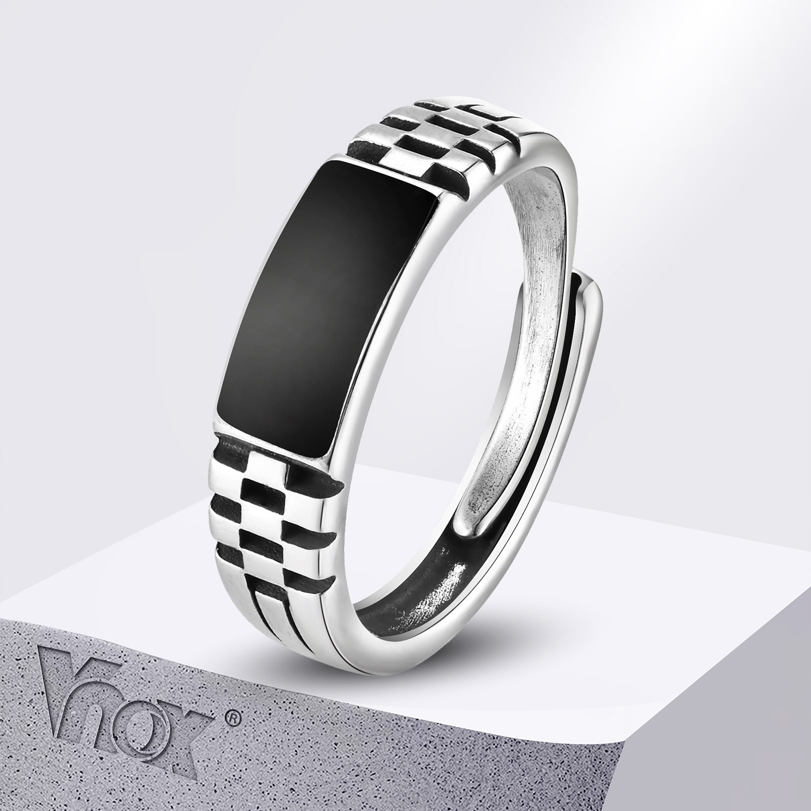 Vnox Mens Open Rings, Black En – обзор и цена Mens Signet Ring