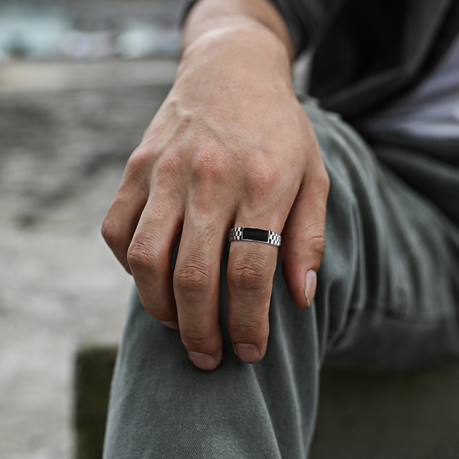 Vnox Mens Open Rings, Black En – обзор и цена Mens Signet Ring
