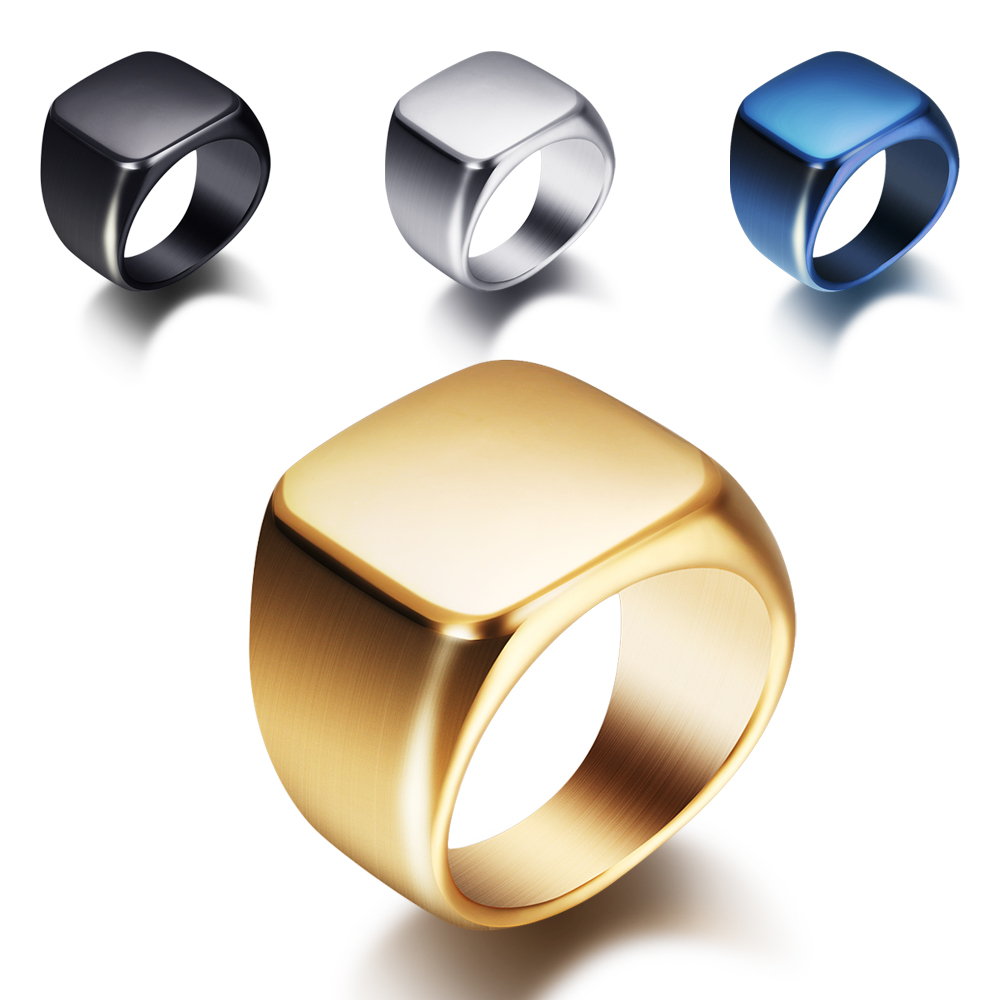 Free Engrave New Silver/Gold/B – обзор и цена Mens Signet Ring
