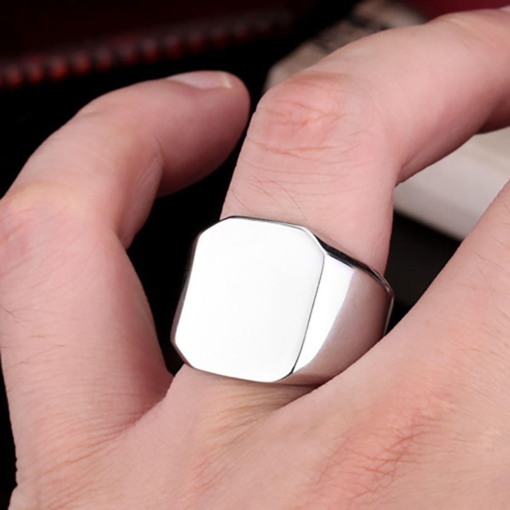 Free Engrave New Silver/Gold/B – обзор и цена Mens Signet Ring