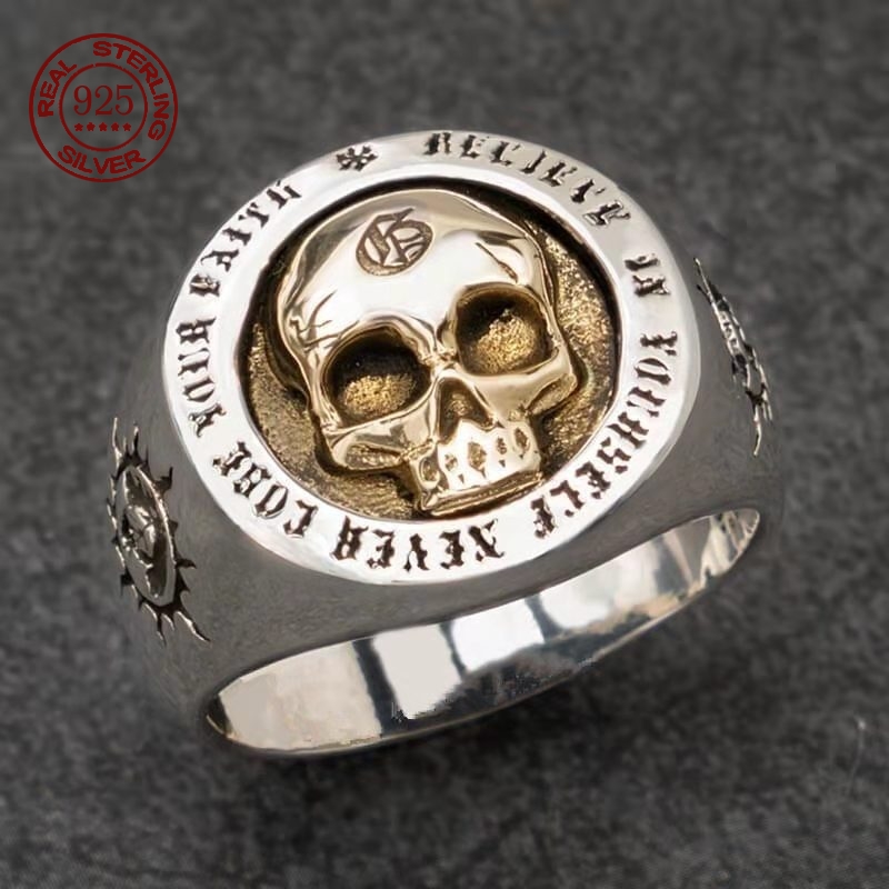 S925 Sterling Silver Fashion M – обзор и цена Gothic Skull Ring