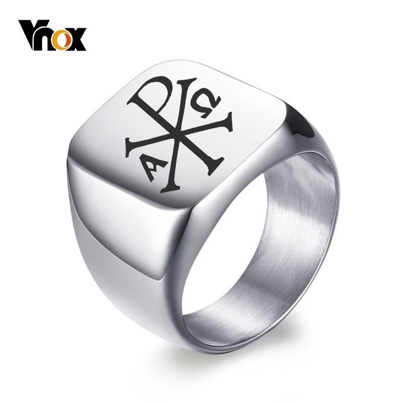 Vnox Free Personalized Stamp R – обзор и цена Mens Signet Ring