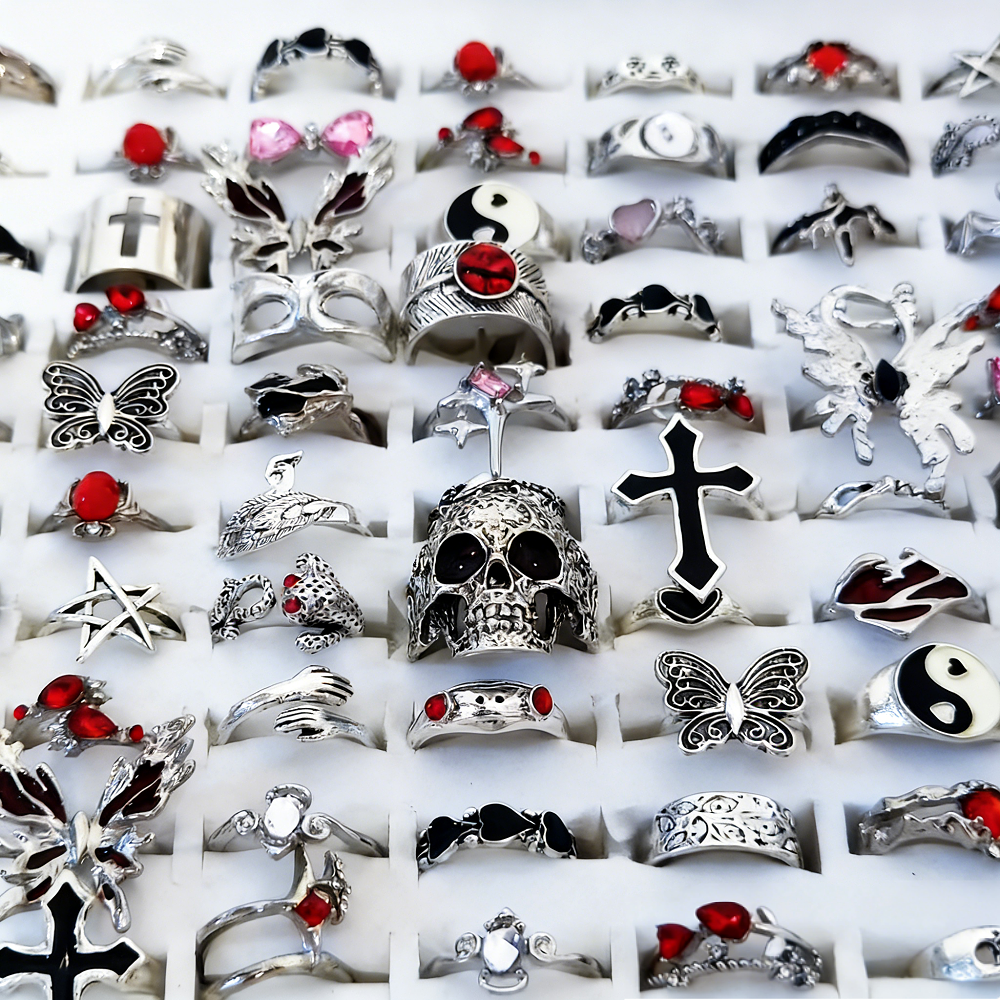  8/10/15/20Pieces Retro Gothi – обзор и цена Gothic Skull Ring