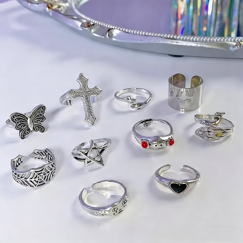  8/10/15/20Pieces Retro Gothi – обзор и цена Gothic Skull Ring