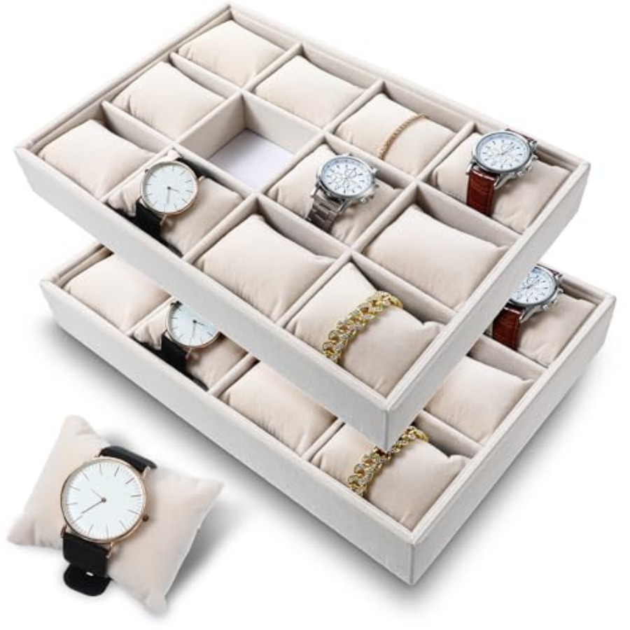 2 Pcs Beige Velvet Jewelry Org – обзор и цена Jewelry Watches For Men