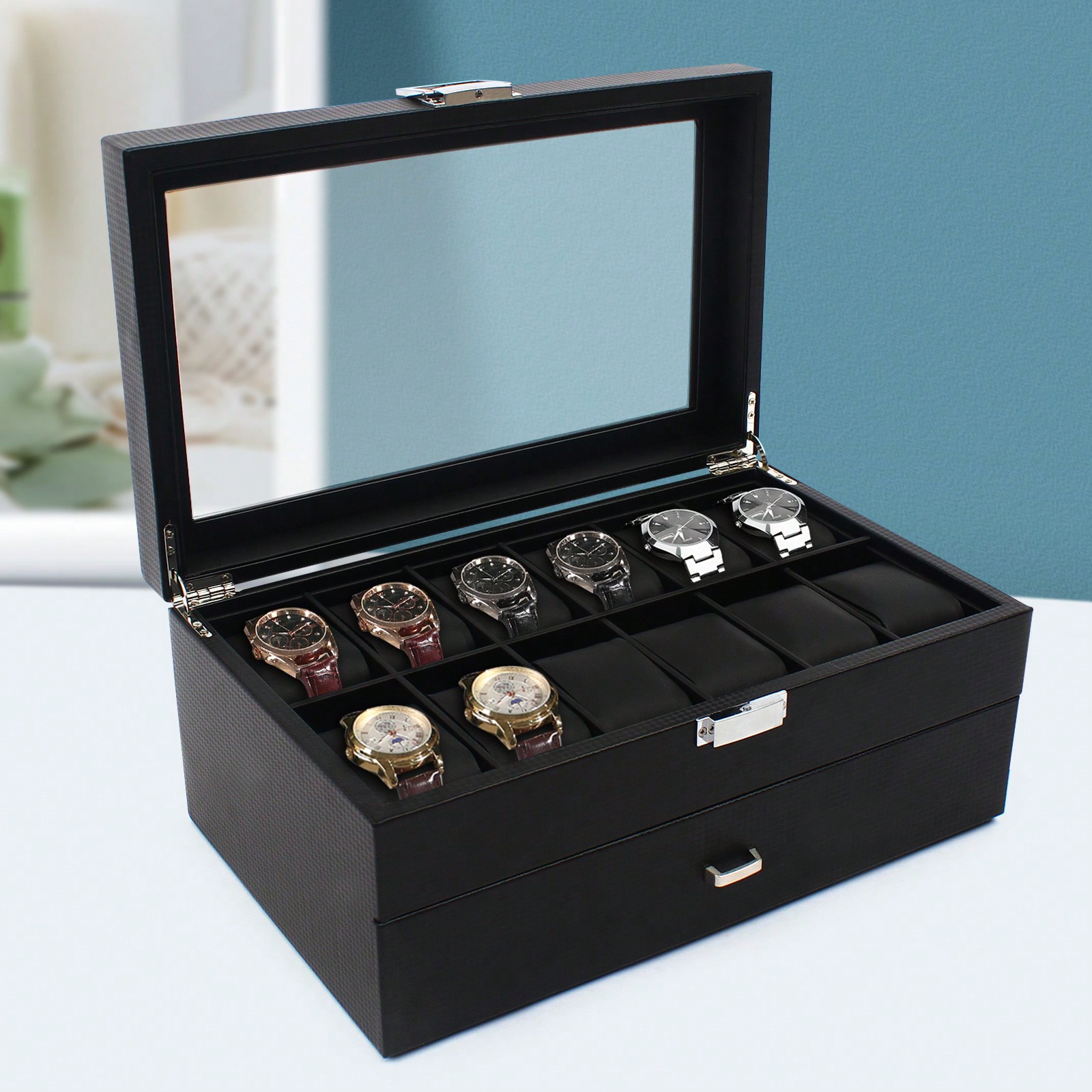 24 Slot Men Watch Display Case – обзор и цена Jewelry Watches For Men
