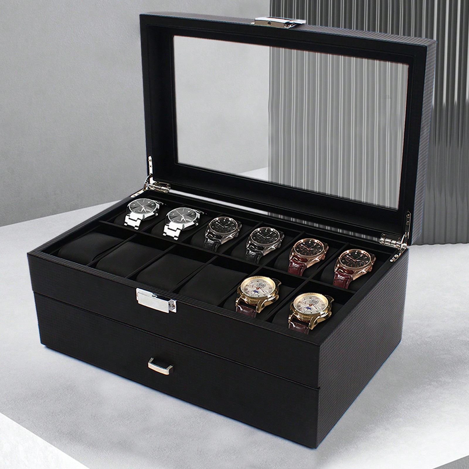 24 Slot Men Watch Display Case – обзор и цена Jewelry Watches For Men