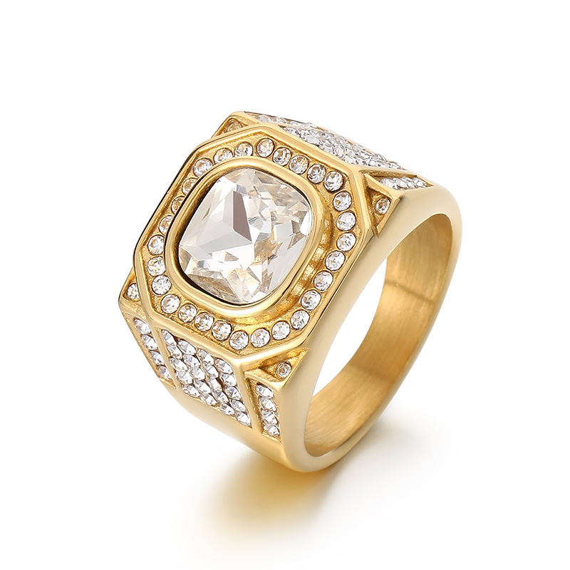 Men's Stainless Steel Shinny M – обзор и цена Mens Signet Ring