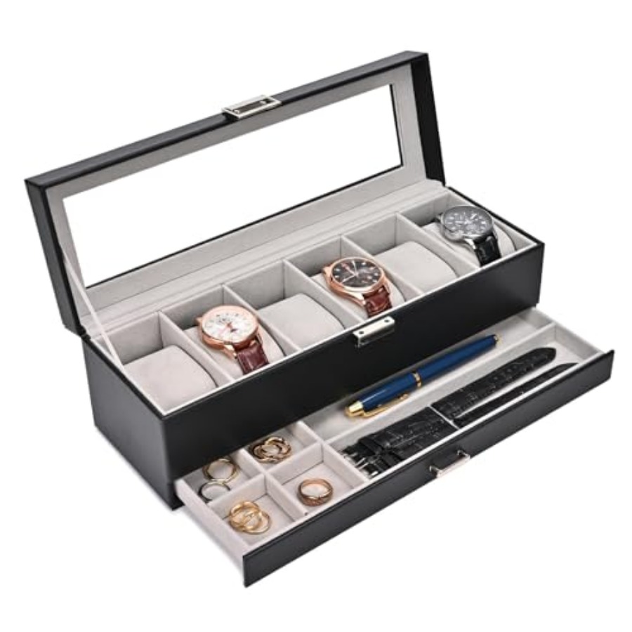 Watch Box, 6 Slot Watches Disp – обзор и цена Jewelry Watches For Men