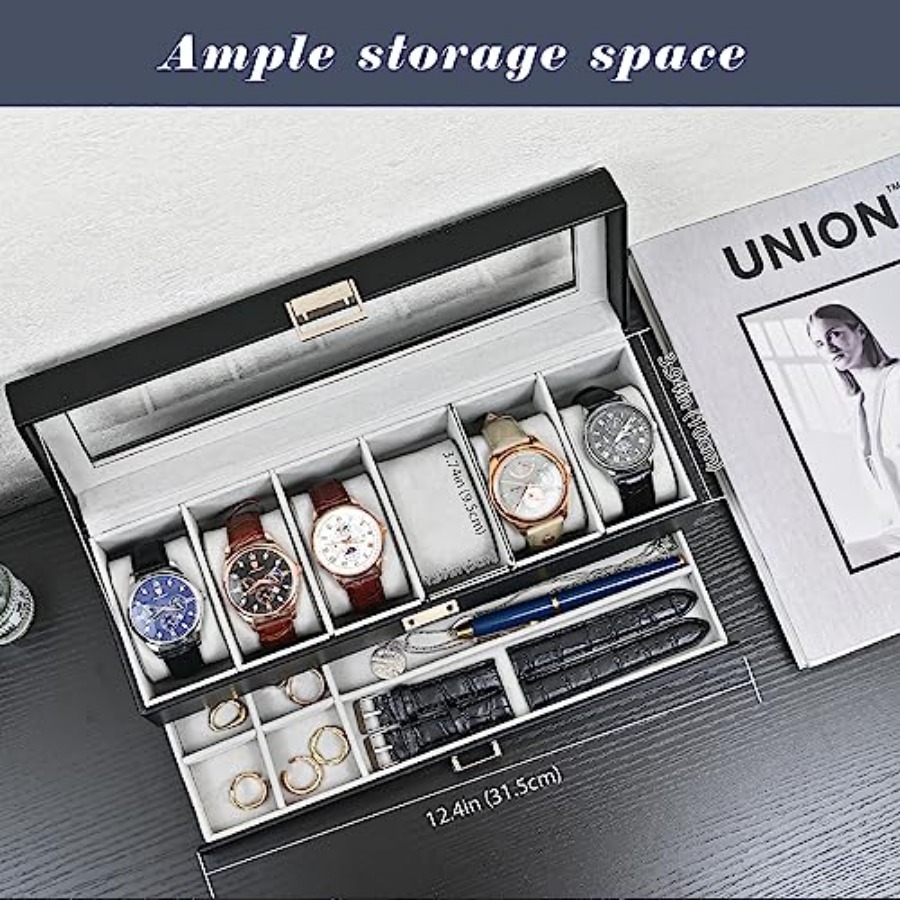 Watch Box, 6 Slot Watches Disp – обзор и цена Jewelry Watches For Men