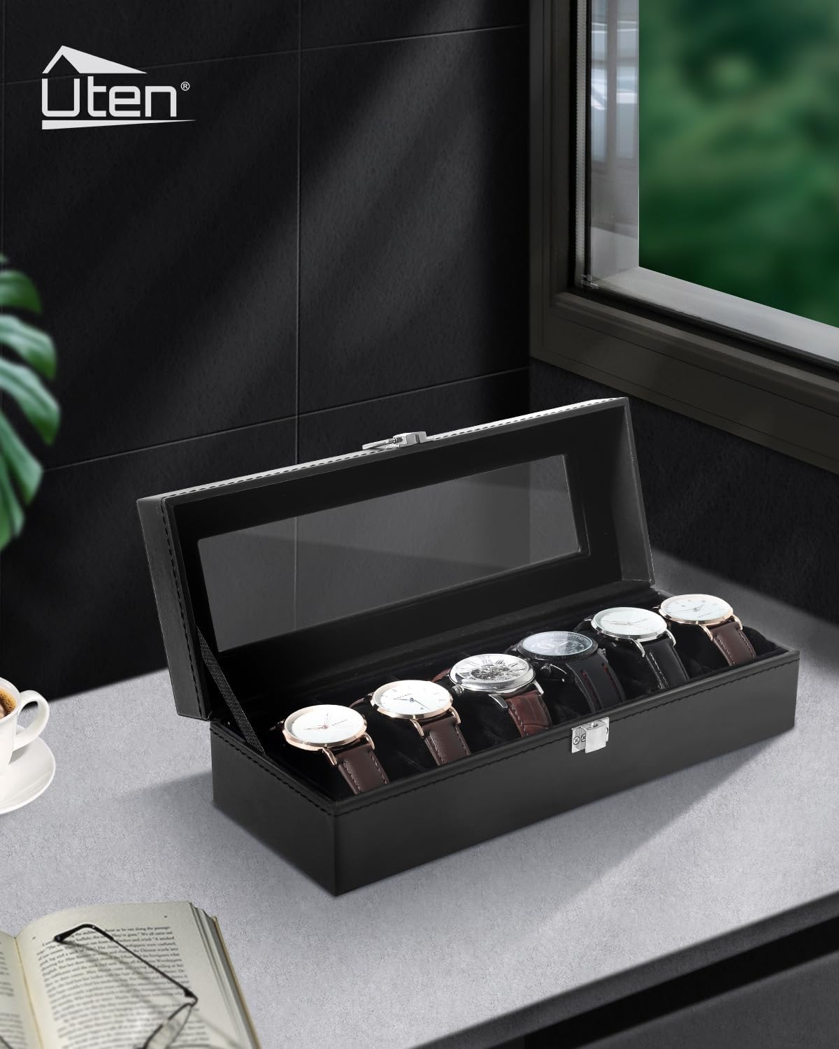 6 Slot Watch Box with Glass Li – обзор и цена Jewelry Watches For Men