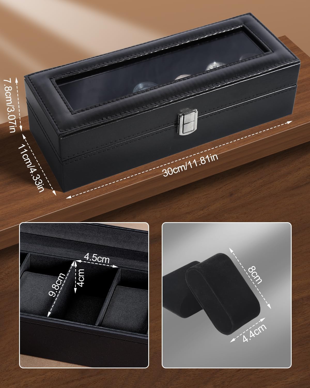 6 Slot Watch Box with Glass Li – обзор и цена Jewelry Watches For Men