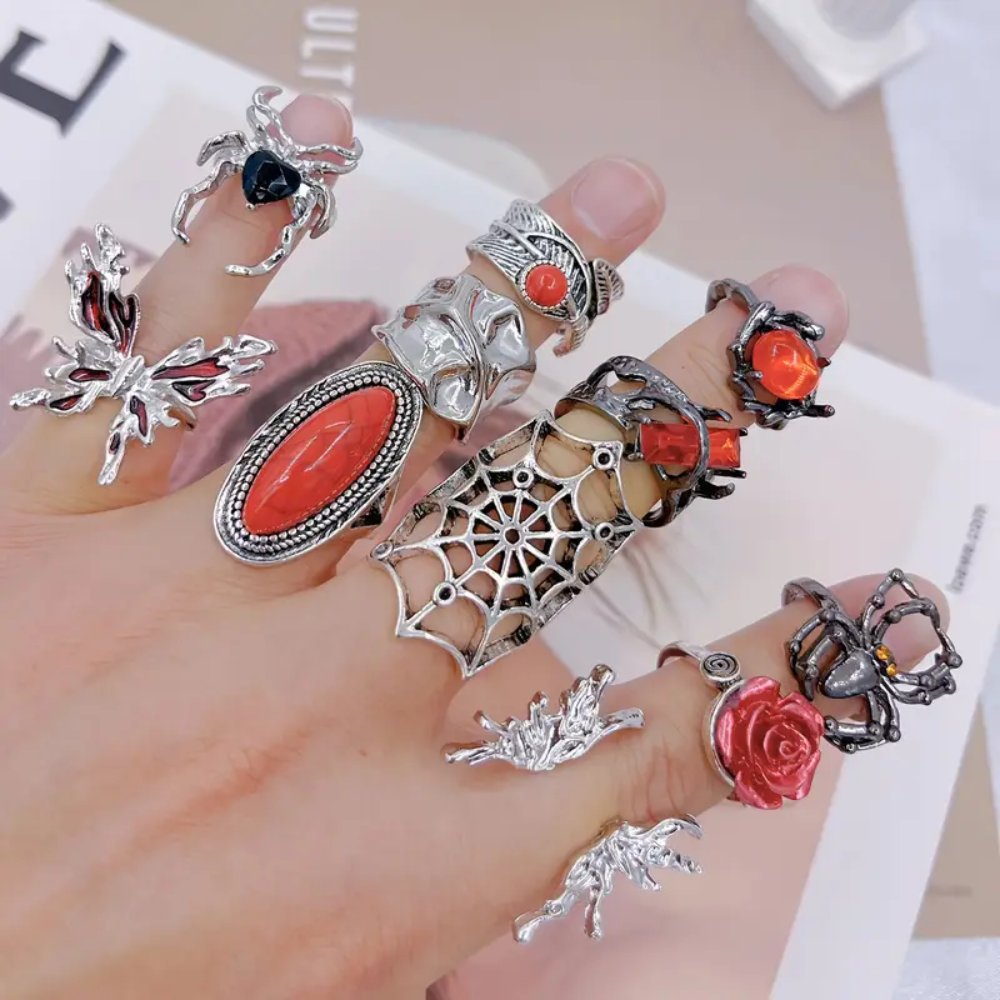 10/20/30Pieces Vintage Punk Sp – обзор и цена Gothic Skull Ring