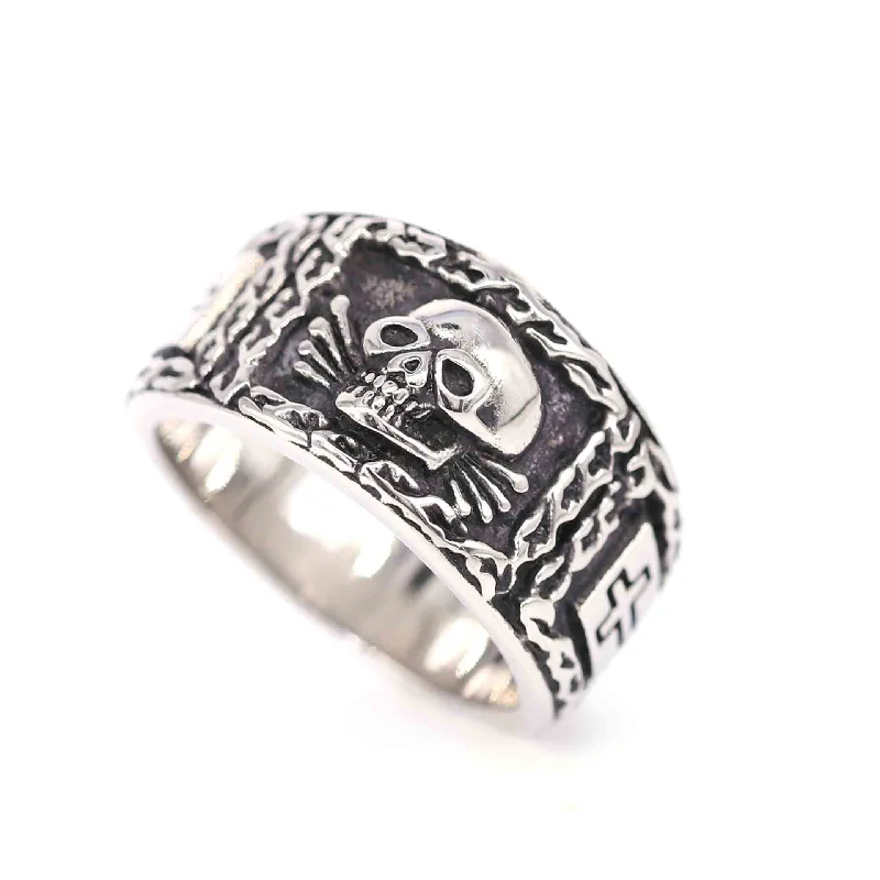 Vintage Stainless Steel Signet – обзор и цена Gothic Skull Ring