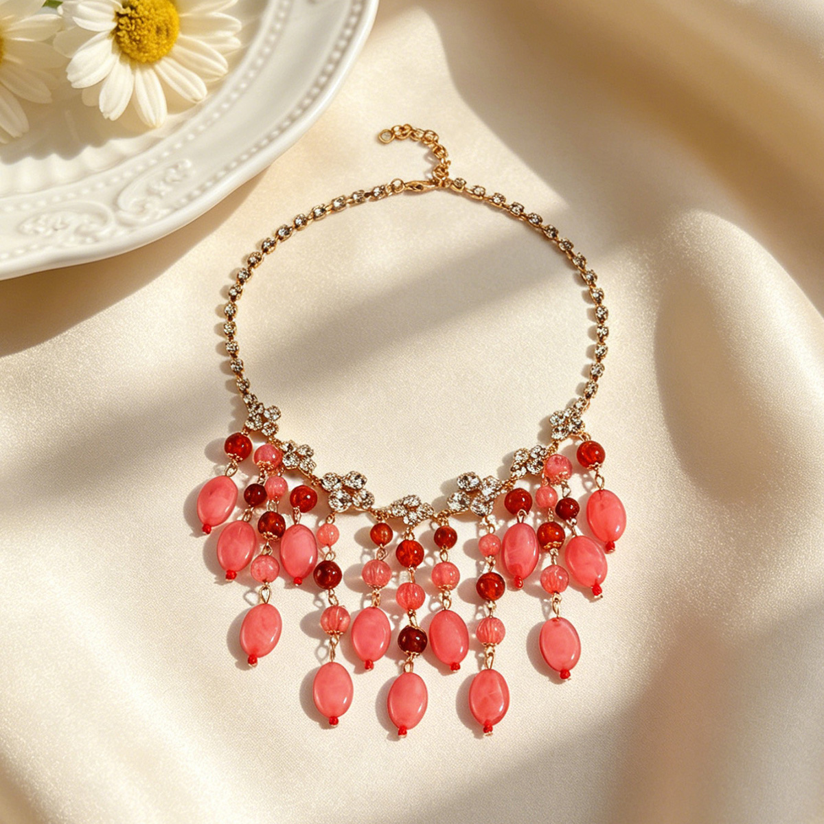 Trendy Pink Red Teardrop Beade – обзор и цена Jewelry & Watches Store