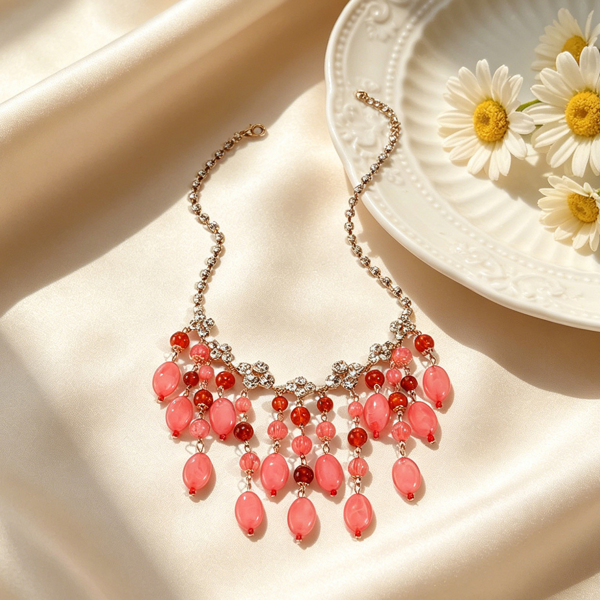 Trendy Pink Red Teardrop Beade – обзор и цена Jewelry & Watches Store