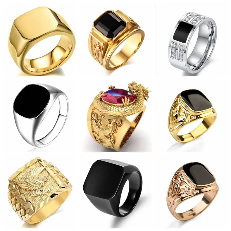 Signet Square Finger Rings For – обзор и цена Mens Signet Ring