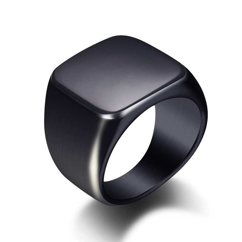 Fashion Men Black Smooth Stain – обзор и цена Mens Signet Ring