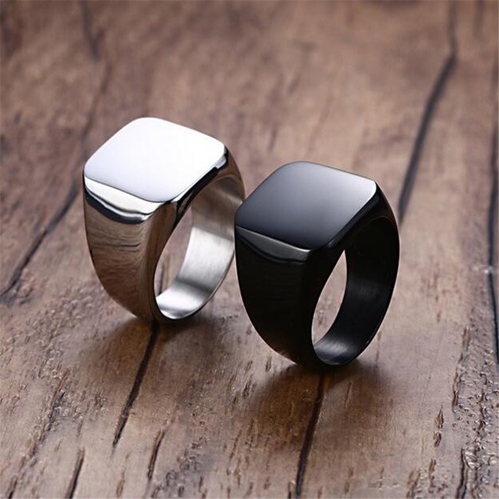 Fashion Men Black Smooth Stain – обзор и цена Mens Signet Ring