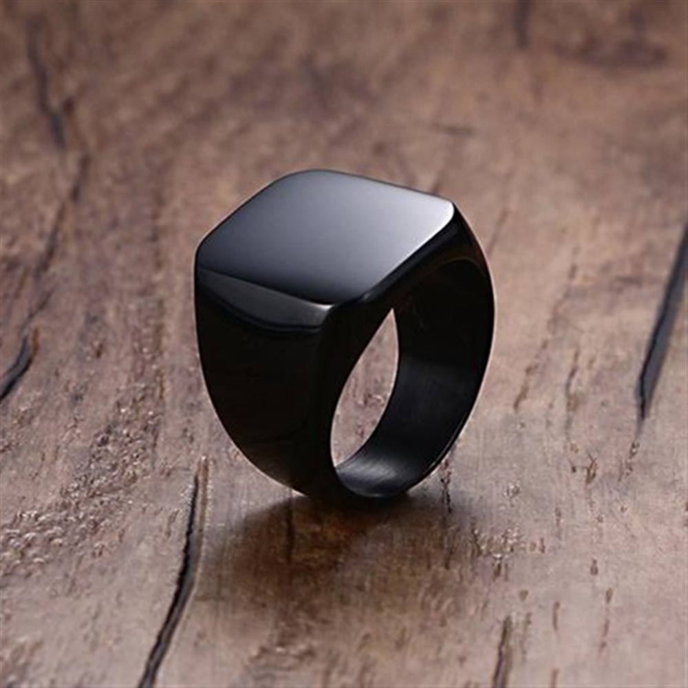 Fashion Men Black Smooth Stain – обзор и цена Mens Signet Ring