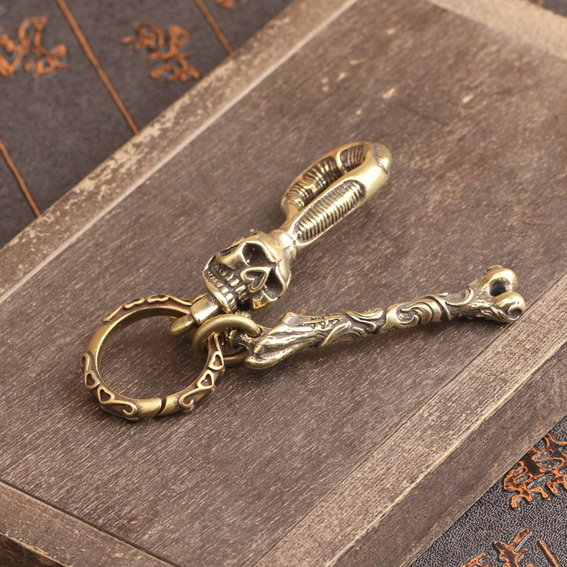 Solid Brass Keychain Skull Hea – обзор и цена Gothic Skull Ring